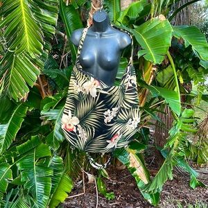 Tropical bark cloth garment bag